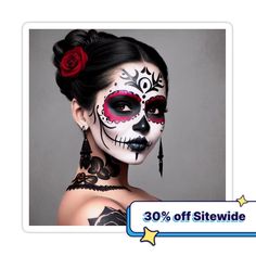 Decorate laptops, Hydro Flasks, cars and more with removable kiss-cut, vinyl decal stickers. Glossy, matte, and transparent options in various sizes. Super durable and water-resistant. As an artist, I wanted to express my passion for Mexican art and culture in my work. I focused on La Catrina, widely known as the icon of Dia de los Muertos, for inspiration. I created my design with the help of artificial intelligence, which allowed me to realize my visions with the utmost precision and delicacy. Dia Los Muertos Makeup, Mexican Makeup, Catrina Costume, Halloween Costumes Scarecrow, Halloween Makeup Sugar Skull, Spirit Halloween Costumes, Sugar Skull Costume, Halloween Make-up Looks, Cute Halloween Makeup