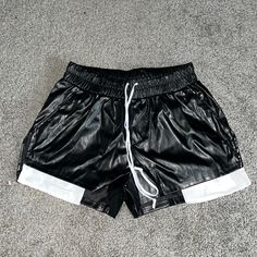 Black Trendy Y2k Shorts Size Large Displayed Brand New From My Boutique Edgy Black Shorts For Streetwear, Black Athleisure Bottoms For Summer, Trendy Black Stretch Shorts, Black Athleisure Shorts For Spring, Black Sporty Bottoms For Spring, Sporty Black Bottoms For Spring, Spring Sporty Black Bottoms, Edgy Black Shorts For Summer, Edgy Black Summer Shorts