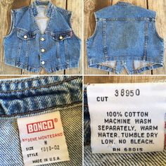 Super cute. All pics are of the same ONE vest. See all pics for details & enlarge each pic for a closer look. Any wear, fading or fraying is to be considered character. NOT a stretch denim. Keep in mind that a vintage size M is smaller than a modern day medium. See pics 9, 10, 11 & 12 for measurements. BONGO by Gene Montesano Made in USA Vintage Light Wash Denim Vest, 90s Style Fitted Cotton Denim Vest, 90s Style Medium Wash Denim Vest, Fitted Vintage Denim Vest In Medium Wash, Fitted Light Wash Vintage Denim Vest, Bongo Jeans, Denim Vest, Jeans Denim, Stretch Denim