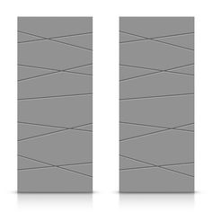 two gray door panels with wavy lines on the front and back doors, both facing each other