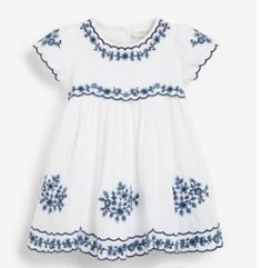 Chambray Outfit, Newborn Girl Dresses, Pretty Little Dress, White Embroidered Dress, Ankle Dress, Girls Denim, Little Dresses, Lovely Dresses, Smock Dress