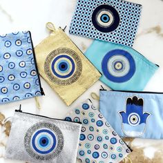 Blue Rectangular Festival Bag, Greek Wedding Favors, Evil Eye Tattoo, Birthday Gift Bags, Unique Purses, Eye Tattoo, Colorful Jewelry, Eye Bags, Evil Eye Bracelet