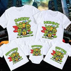 three t - shirts with teenage mutant turtles on them