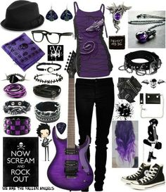 Purple Emo Style 💀�💜✴ Mode Rockabilly, Cute Emo Outfits, Emo Style, Scene Girl, Scene Outfits, Cute Emo, Scene Fashion