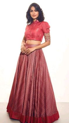 High Neck Crop Top Lehenga, Crop Top From Saree, Ethnic Skirt And Top Indian Weddings, Gagra Choli Fashion Crop Tops, Crop Top Designs For Long Skirt, Traditional Skirt And Top, Skirt And Top Indian, Floral Print Lehenga, Long Skirt Top Designs