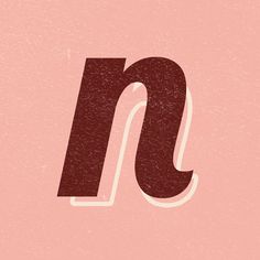 the letter n is made up of different colors and shapes, including red and pink