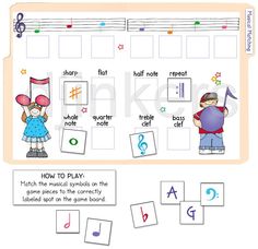 an activity sheet for children to learn how to play