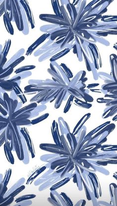 an abstract blue and white background with lots of small leaves on it's sides