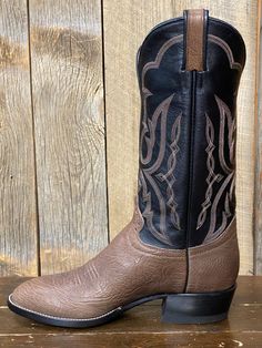 Our Honcho Solano® Oily Taurus Full Grain Leather Cowboy Boots are handcrafted from 13" black cowhide leather, with Oily Taurus leather on the foot and leather lining, insole, and single stitch leather welt outsole. These cowboy boots feature an R-toe profile and a 1 5/8" heel, all made with care in the USA by Honcho Boots of El Paso, TX. 13" Black Cowhide top Oily Taurus leather foot Leather lined Leather insole Full leather outsole with single stitch leather welt R-toe profile 1 5/8" Heel Hand Kobalt Tools, Beaded Shoes, Country Things, Leather Cowboy Boots, Boots For Men, Men's Footwear, Stitching Leather, Clothes Outfits, Full Grain Leather