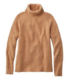 #LLBean: Women's SuperSoft Waffle Sweater, Turtleneck Cozy Texture, Waffle Sweater, Turtleneck Sweaters, Sweater Turtleneck, Waffle Fabric, Honey Brown, Women's Sweaters, Style Cardigan, Sweater Design