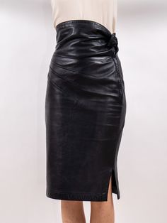 Vintage Alaia 1980s azzedine alaia leather skirt - Black Vintage Alaia, Azzedine Alaia, Black Leather Skirts, Leather Design, Final Sale, Leather Skirt, Models, Skirt, Leather