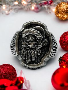 Santa Claus Silver Ring, Christmas Soul Gift Oxidized Silver Ring, Silver Ring, Christmas Gift Silver Ring, Believe Ring Silver Rings For Christmas Anniversary, Silver Ring For Christmas Gift, Silver Christmas Gift Rings, Collectible Silver Christmas Jewelry, Oxidized Silver Rings, Oxidized Silver, Ring Silver, Rings Statement, Santa Claus