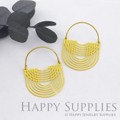 ▶▶▶Warm Notice: We have changed supplier recently, the quality will be much better than before! More polished surface and Better texture. a) Quantity: 2Pairs (4Pcs)b) Size: pendant about 30.5*28mm; hoop about 20x13mm c) Material: Raw Brass (Thick & Strong)▶▶▶ Please Notice: Some of Raw Brass Charm may contain uneven color since we have not done any polishing. Therefore, if you do not accept, please do not order. But you can choose 24K Golden or Silver Plated style to instead of raw brass col Yellow Metal Hoop Earrings For Pierced Ears, Happy Jewelry, Earrings Elegant, Brass Charms, Raw Brass, Brass Color, Jewelry Supplies, Silver Plate, Etsy Earrings