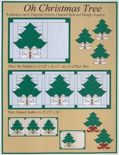 an old christmas tree pattern is shown with instructions to make it look like it has been cut