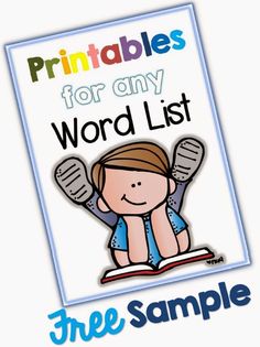 printables for any word list