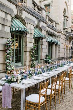 Seat your guests at one long table covered by twinkling lights at the Anderson House. Discover your dream venue on PartySlate. Courtyard Wedding, Twinkling Lights, Long Table