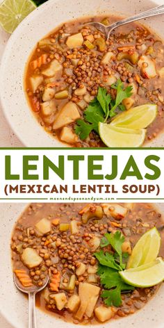 This comforting, Mexican-inspired dish, known as “Sopa de Lentejas,” is a traditional lentil soup full of rich, hearty flavors. Slow-cooked to perfection, every spoonful warms the soul with its cozy deliciousness! Mexican Lentils, Best Lentil Recipes, Gluten Free Mexican Recipes, Southwestern Recipes, Winter Soup Recipe, Winter Dinner Recipes, Vegetarian Entrees, Pasta Dinners, Mexican Food Recipes Easy