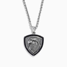 Men's 925 Sterling Silver Black Spinel Eagle Shield Pendant Effy Jewelry, Men Jewelry, Black Spinel, 925 Sterling Silver, Pendant Necklace, Sterling Silver, Pendant, Silver, White