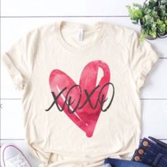 New! Women’s T-Shirts, Valentine’s Day Tee Valentines Day Graphic Design, Valentines Day Shirts For Women, Mom Graphic Tees, Fun Mail, Simply Southern Tees, Southern Shirts, Polka Dot Shorts, Valentines Day Shirts, T Shirt Women