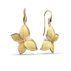 Butterfly Dangle Earrings Made in Italy - Oltremare Gioielli Italian Engagement Ring, Italian Gold Jewelry, Delicate Butterfly, Leaf Texture, Gold Dangle Earrings, Italian Craftsmanship, Italian Jewelry, Nature Inspired Design, Gold Butterfly