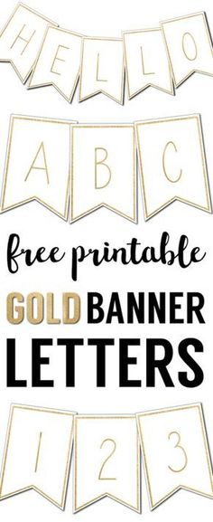 free printable gold banner letters