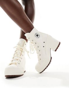 Converse Chuck Taylor 70s Hi Deluxe heeled sneakers in white | ASOS Converse Heels White, Plat Form Converse, Heeled Converse, Converse Heel, Converse High Heels, Converse Heels, Zapatillas All Star, Converse Chuck Taylor 70s, Chuck Taylor 70s