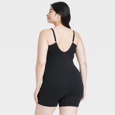 Take on your night in cool, effortless style with this Sleeveless Seamless Romper from Colsie™. Made from lightweight fabric with added stretch, this single-hue romper provides a comfortable and flexible fit, while the adjustable straps make for customized wear. It features a V-neckline with a scoop back, and the seamless design offers ease of layering. Simply pair this romper with everything from jeans to shorts to skirts for a variety of outfits. Colsie™: All You, Inside and Out. Black Fitted Seamless Bottoms, Fitted Black Bottoms With Seamless Design, Black Seamless Full Coverage Bodysuit, Seamless Shapewear For Summer, Black Shapewear Bodysuit For Loungewear, Summer Full Coverage Elastane Shapewear, Seamless Fitted Daywear Shapewear, Fitted Black Bottoms For Daywear, Seamless Fitted Shapewear For Daywear