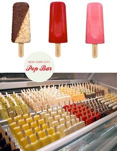 popsicles are lined up and ready to be eaten