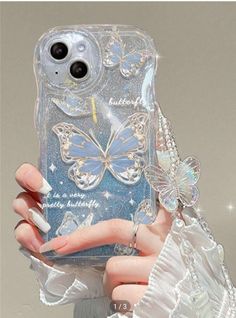 Cute Girly Phone Cases, I Phones, Kawaii Iphone Case, Capas Samsung, Blue Phone Case, Casing Iphone, Ombre Glitter