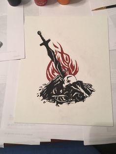 Drawing Ideas Dark, Dark Souls Tattoo, Soul Tattoo, Bloodborne Art, Demon Souls, Fire Tattoo, Dark Souls 3, Dark Souls Art