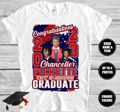 Proud Family Graduation Shirts 2023, High School College Senior Shirt, Graduation Shirt with Pictures, Custom Graduation Shirt, Senior 2023                                                                This shirt can be customized with any colors Contact us for group pricing! PLEASE READ THE ENTIRE DESCRIPTION BEFORE PURCHASING How to order. : 1. Email pictures to mastermindprintingla@gmail.com, you are allowed 1-5 pictures. When submitting the photos  please send high resolution pictures. Plea Senior Family Shirts, Graduation Shirts Black People, Graduation Shirt Ideas With Picture, Graduation Shirts Ideas, Graduation Tshirt Ideas For Family, Graduation Shirt Ideas For Family, Graduation Shirts With Pictures, High School Graduation Shirts, Family Graduation Shirts