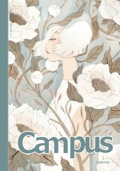 the cover of campus magazine, featuring an illustration of a woman surrounded by white flowers