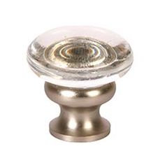 Glass Cabinet/Drawer Knob This transparent clear glass cabinet knob with mushroom design is part of the Mushroom Glass Knobs Series from Lew's Hardware. This knob features a die cast zinc brushed nickel finish stem. This  classic mushroom design can be used in a traditional or modern setting. The hand poured glass knob is threaded and glued to the die cast zinc base. Please note that due to the nature of glass, slight variations in color might occur. Mounting hardware is included with this cabin Glass Knobs Kitchen Cabinets, Glass Knobs Kitchen, Glass Cabinet Knobs, Cabinet Hardware Knobs, Kitchen Refresh, Drawer Knob, Mushroom Design, Glass Knobs, Window Hardware