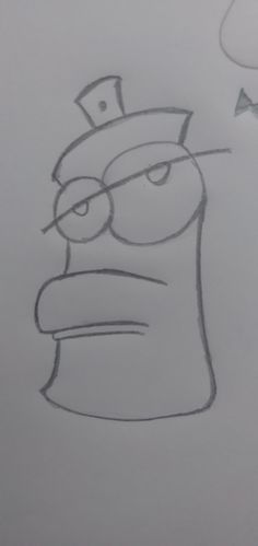 a drawing of a cartoon character wearing a hat