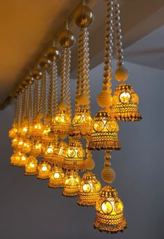 a chandelier with many lights hanging from it