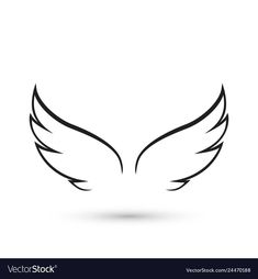 black and white wings on a white background