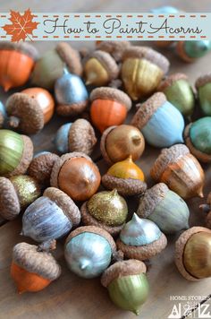 there are many different types of acorns in this postcard for color q