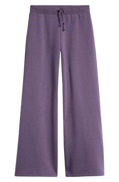 Flowy wide-leg sweatpants made from cotton-blend fleece let your child kick back in total comfort. Elastic/drawstring waist 68% cotton, 32% recycled polyester Machine wash, tumble dry Imported Purple Sweatpants, Wide Leg Sweatpants, Fleece Sweatpants, Bottoms Pants, Drawstring Waist, Montana, Wide Leg, Sweatpants, Cotton Blend