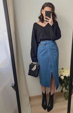 Rok Outfit, Chique Outfits, Modest Clothing, A Skirt, Mode Inspo, 가을 패션, Mode Inspiration, Outfit Casual, Winter Fashion Outfits