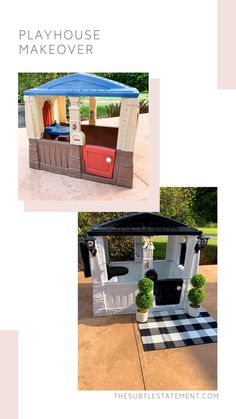 the play house makeover is an easy diy project