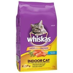 whiska's cat food is shown on a white background