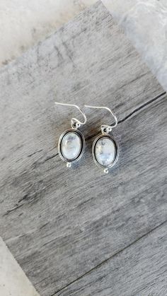 "Genuine Moonstone & 925 Sterling Silver Oval Patina'd Earrings * (3/4\"H) * Gifts for Her * Trending * Handmade" Sterling Silver Oval Pendant Earrings In Silver, Silver Oval Cabochon Earrings, White Oval Earrings With Ear Wire, Adjustable Oval Sterling Silver Earrings, Handmade Oval Cabochon Earrings For Gift, Silver Oval Pendant Earrings For Anniversary, White Sterling Silver Oval Earrings, White Oval Sterling Silver Earrings, Handmade White Oval Earrings