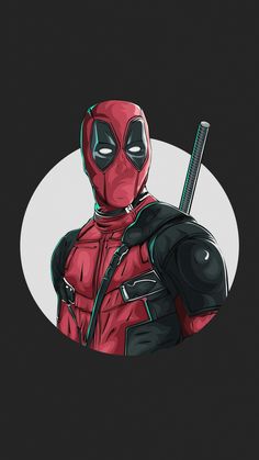 the deadpool character is holding a comb and scissors