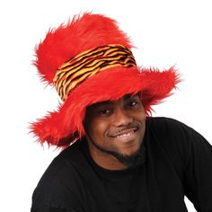 Jumbo Furry Top Hat Costume Accessory Shepherd Costume, Funny Christmas Hats, Turkey Facts, Top Hat Costume, Red Ribbon Week, Novelty Hats, Party Supply Store, Christmas Hats, Halloween Hats