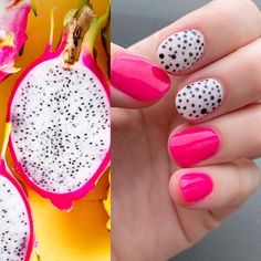 Jelly Fruit Nails, Fruit Inspired Nails, Fruit Gel Nails, Spring Fruit Nails, Dragonfruit Nails, Dragon Fruit Nails, Dragon Fruit Nail Art, Dragonfruit Nail Art, Dragon Fruit Inspired Fashion