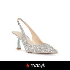 in stock Silver Evening Shoes, Crystal Pumps, Rhinestone Pumps, Silver Pumps, Slingback Shoes, Trending Sneakers, Womens Clarks, Betsy Johnson, Evening Shoes