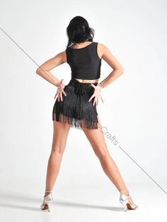 "Latin dance miniskirt made of soft stretch jersey. Elastic band in the wide waistband. A long fringe in several tiers is sewn along the front and back of the product. The fringe perfectly emphasizes the dynamics of the movements of Latin dances. INDIVIDUAL TAILORING If you want to change the style of clothes (shorten, make it longer, add a sleeve, etc.) you can order individual tailoring from us. You can also individually order ANY SIZE of clothes from us up to size XXS or over size 7X. Our con Latin Dances, Womens Sports, Long Fringe, Long Fringes, Over Size, Latin Dance, Custom Tailoring, Wide Waistband, Color Card