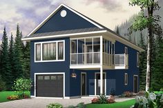 this is a computer rendering of a two story house