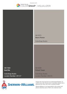 the color scheme for sherylin williams's gray and brown paint palettes