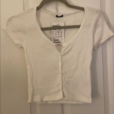 Button Up All Buttons Can Be Undone Tight And Cropped Never Worn Will Ship In One Day Tops Brandy Melville, Obx Dr, Button Top, Brandy Melville Tops, Outer Banks, Brandy Melville, One Size Fits All, One Day, Size 16